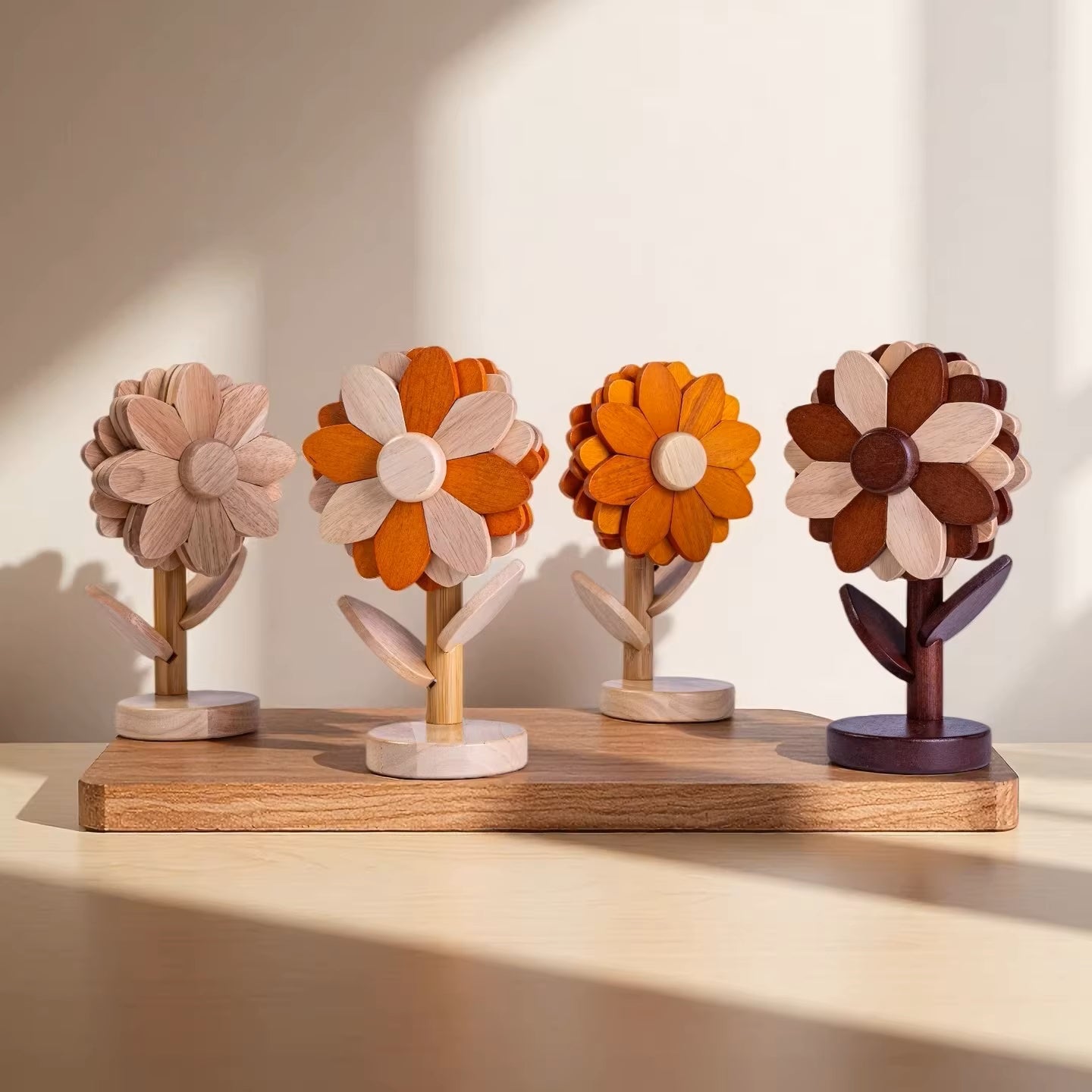 Wood Hot Pad Trivet Flower