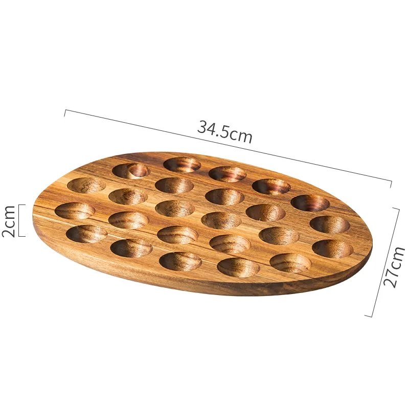 Size Measurements Of Farmhouse Style Wooden Egg Holder Egg Shape Tray For 2 Dozen Or 24 Eggs