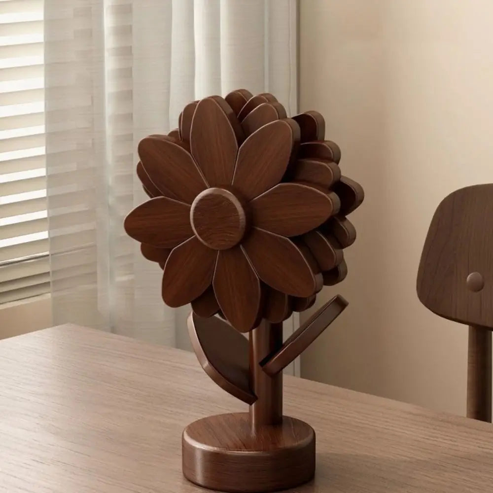Wood Hot Pad Trivet Flower