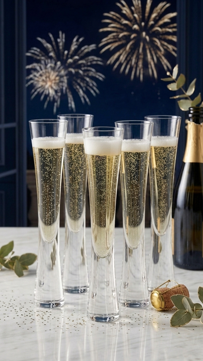 Celebration Fireworks Champagne Drinkware Aspire Sleek Glass Flutes For Special Occasions And Party Drinks