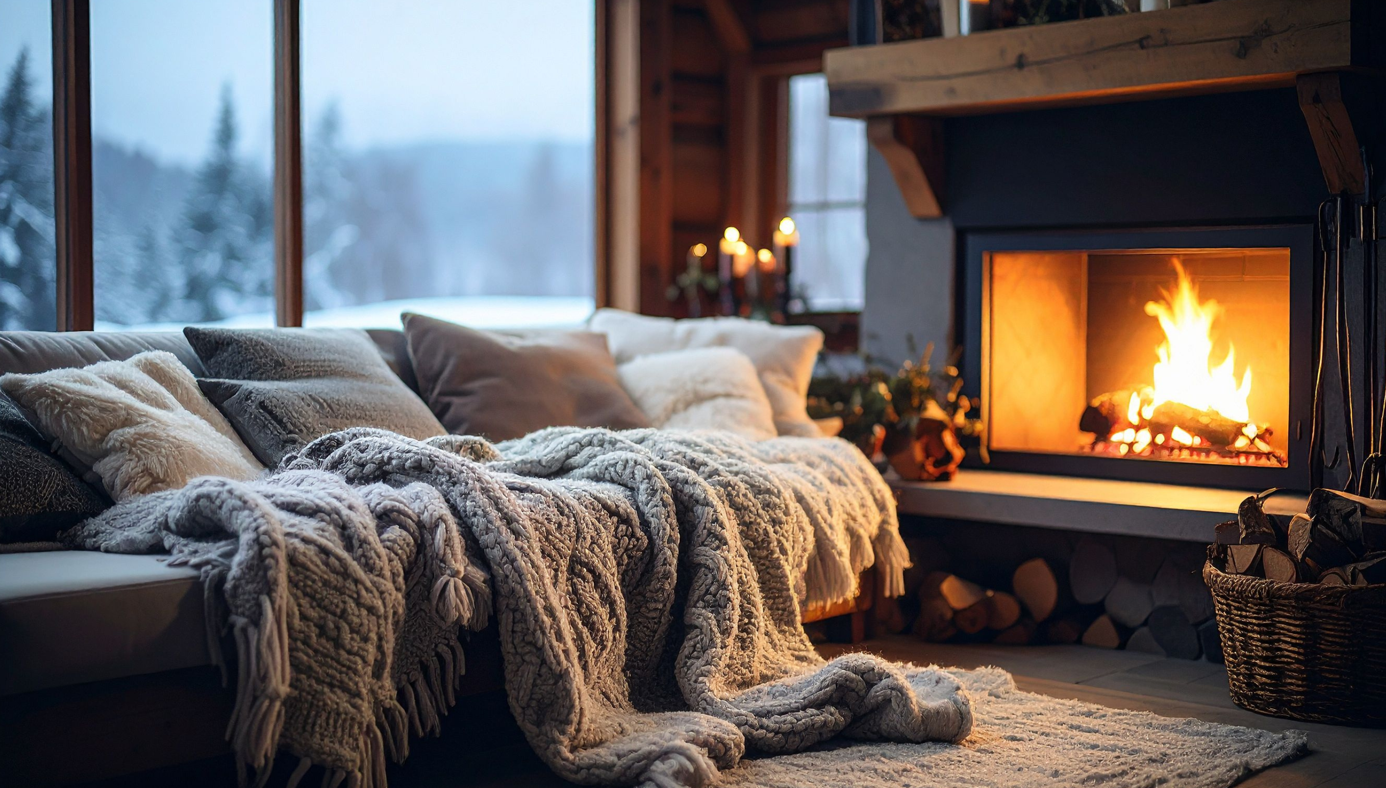 Cozy home with Terra Powders home goods selections for winter time and beyond.