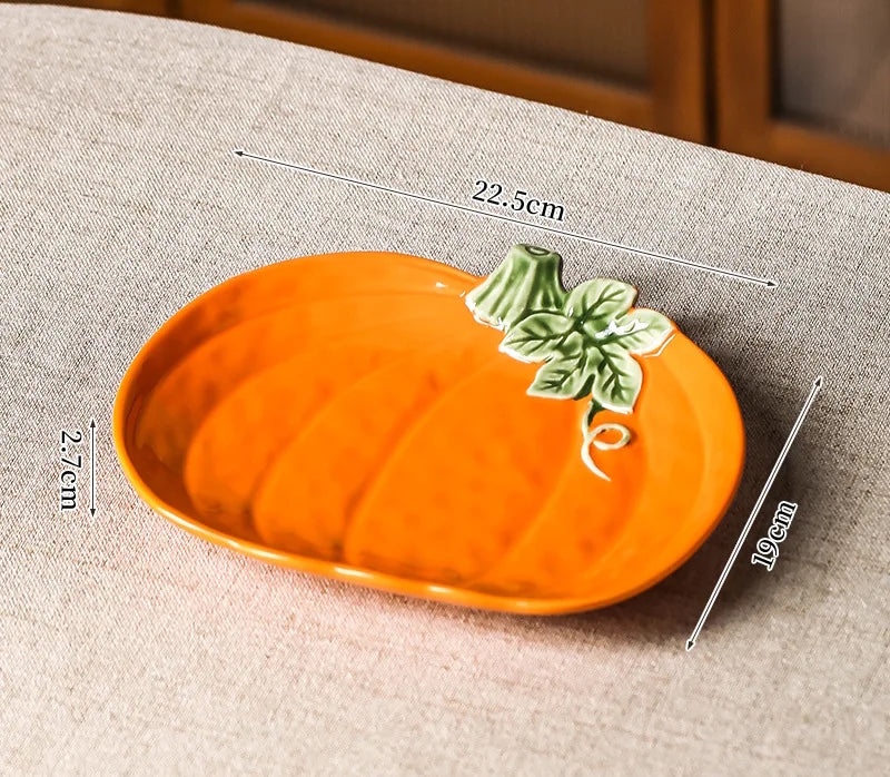 Enchanted Pumpkin Small Plate Ceramic Tableware Dish Size Measurements