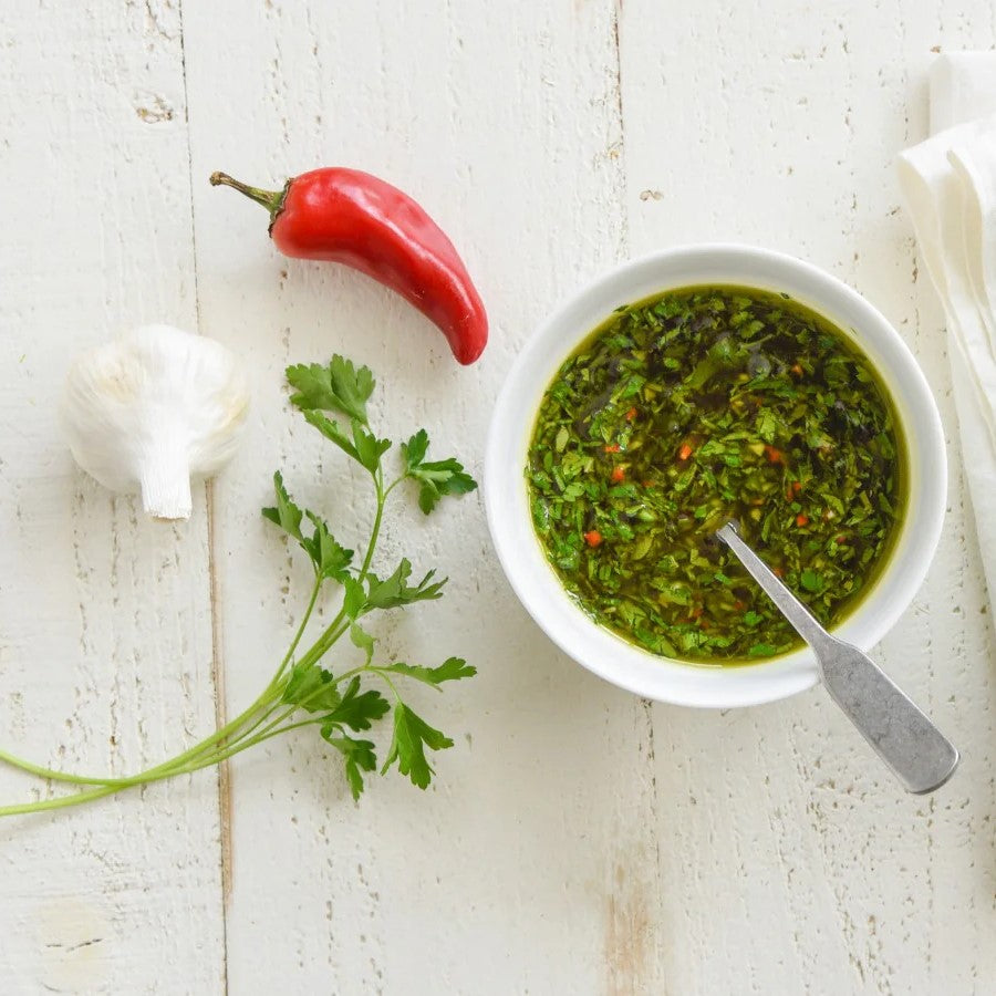 Hemp Oil Chimichurri Recipe Using Manitoba Harvest Cold Pressed Hemp Seed Oil