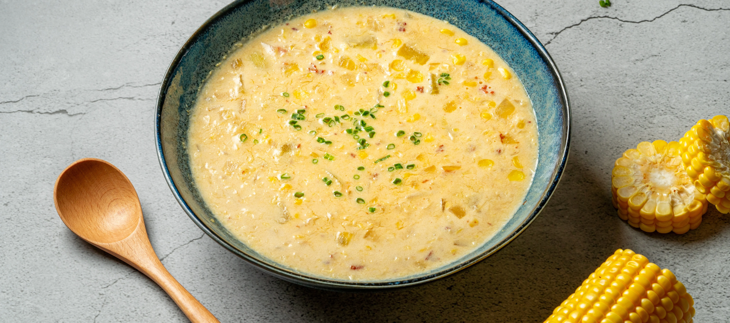 Homemade Corn Chowder Recipe Healthy Soup Made With What If Foods Plant Milk Everyday Bam Nut Milk