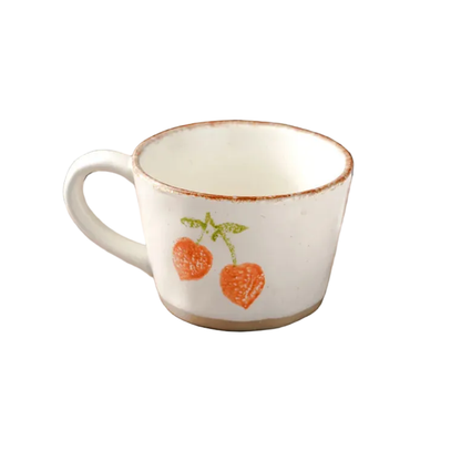 Peach Orchard Fruit Ceramic Mug With Exposed Based