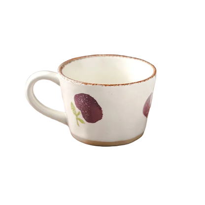 Plum Orchard Fruit Ceramic Mug With Exposed Based