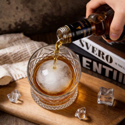 Social Club Style Rotating Whiskey Glass & Coaster