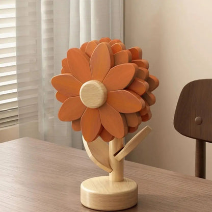Wood Hot Pad Trivet Flower