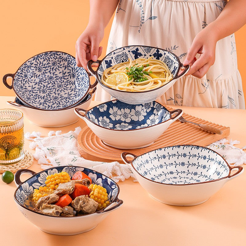 Beautiful Farmhouse Bowls In Mediterranean Inspired Patterns Blue And White Ceramic Dishes In Perfectly Imperfect Shapes