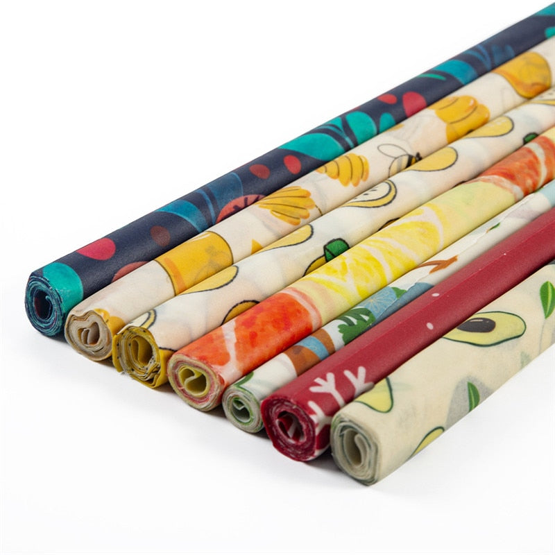 Rolls Of Fresh Fun Foodie Prints Of Bees Wax Wrap