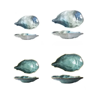 Seashore Oyster Shaped Ceramic Decorative Serveware