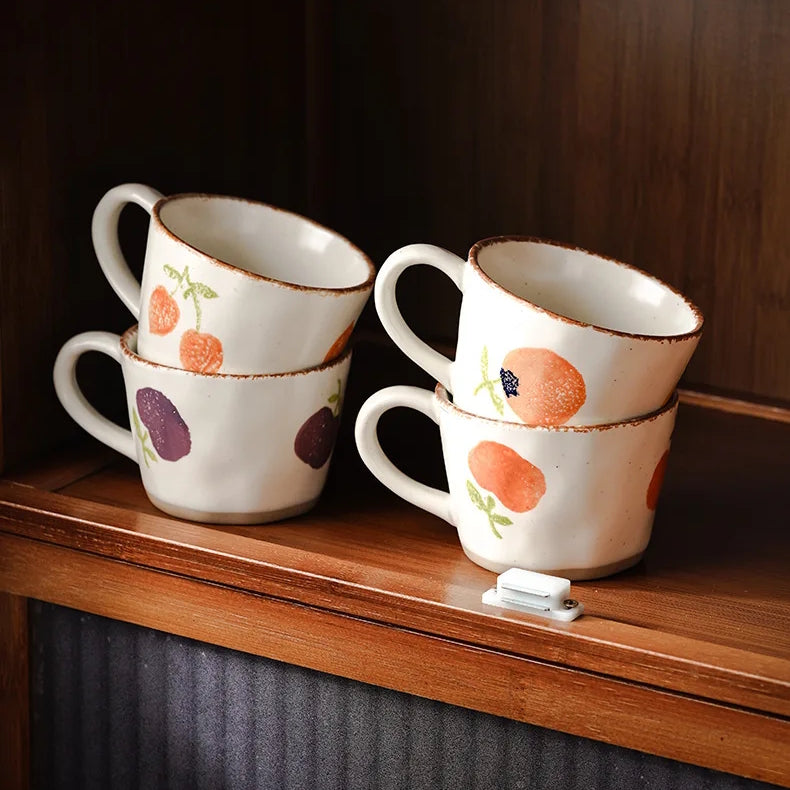 Set Of Four Matching Mugs Orchard Fruit Drinkware