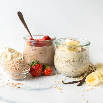 Vanilla Protein Overnight Oats Recipe Using Simply Teras Lactose Free Bourbon Vanilla Organic Whey Powder