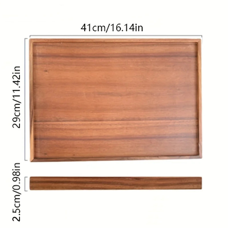 Modern Luxury Wood Rectangle Tray Size F With Recessed Handles