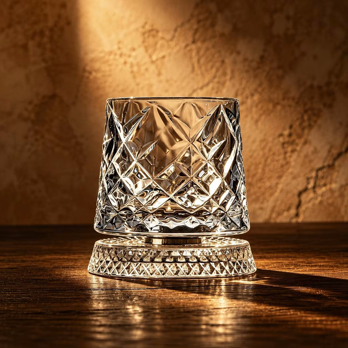 Social Club Style Rotating Whiskey Glass & Coaster
