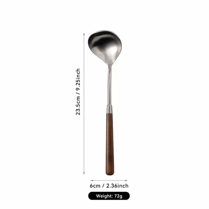 Ladle Utensil Size Measurements Luxury Chef Sleek Wood Stainless Steel Kitchen Tool