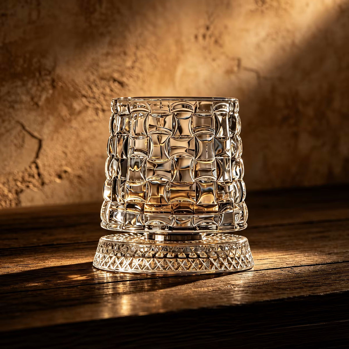 Social Club Style Rotating Whiskey Glass & Coaster