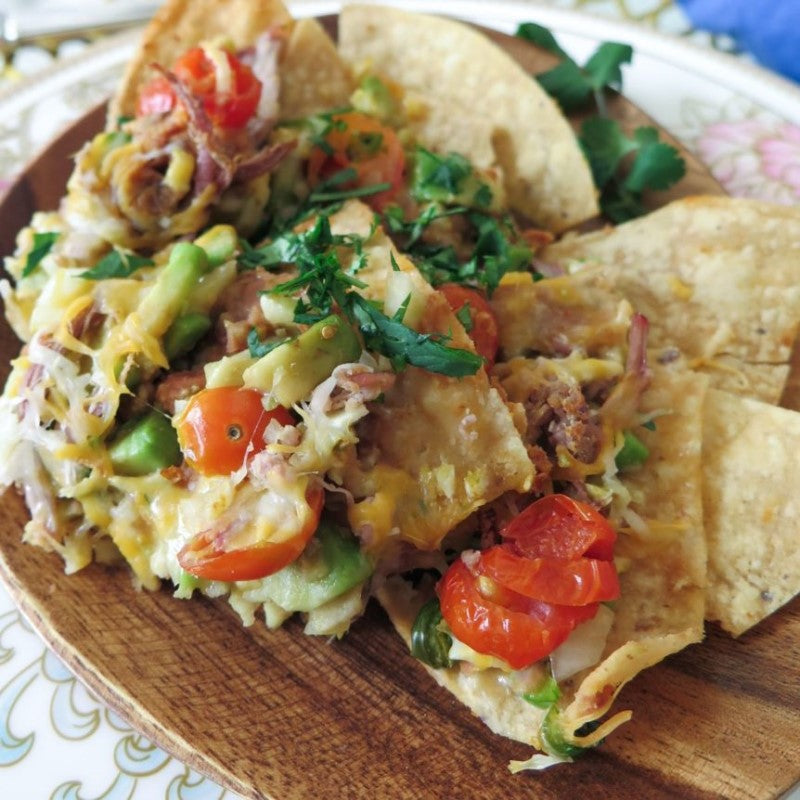 Nachos With Cheese and Cilantro are Truly Mexican When Using Springs Mill Pinto Beans