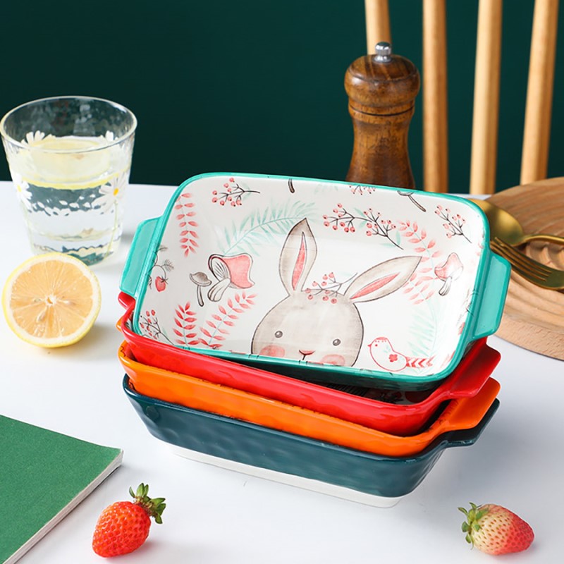 Stack Of 4 Cute Colorful Animal Print Baking Pans