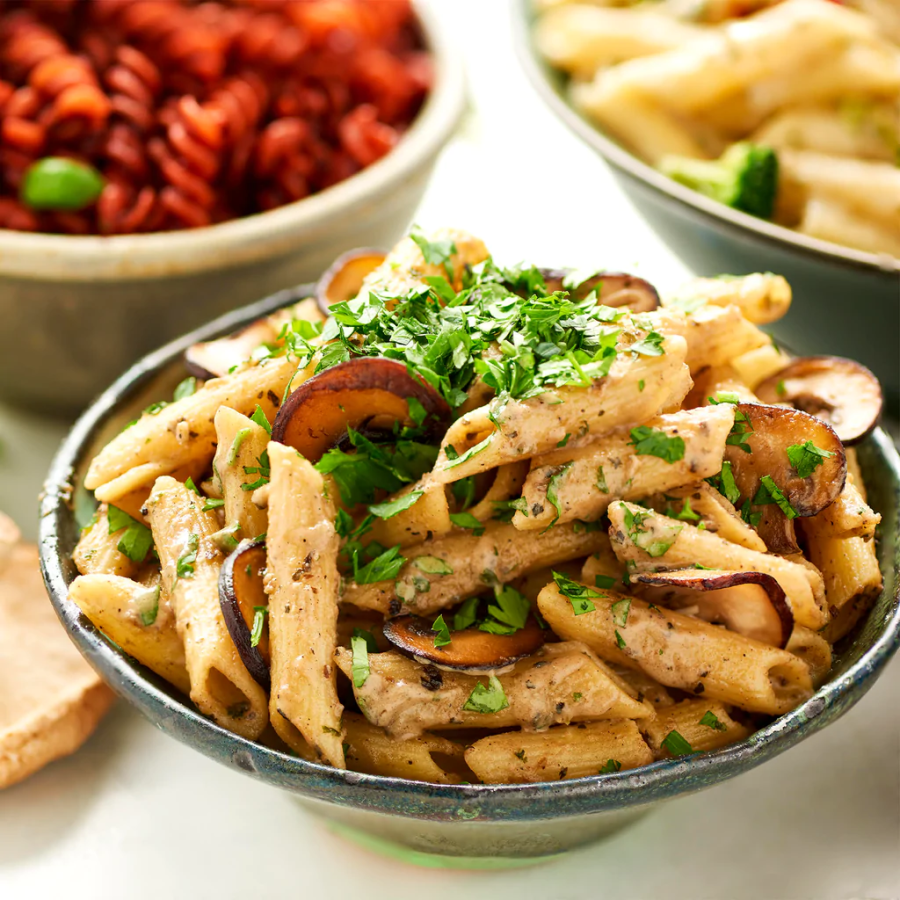 Bowl Of Gluten Free Ziti Noodles All Clean Food Porcini Mushroom Pasta Meal