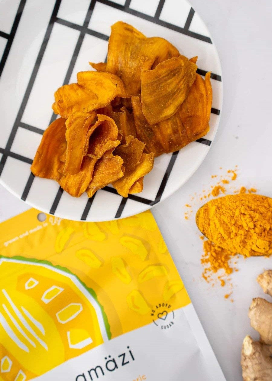 Fresh Ginger And Turmeric Jackfruit Fruit Snack Amazi Chews