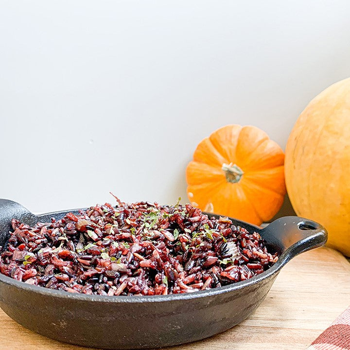 Arkansas Rice Dressing Recipe Made With Non-GMO Nature's Blend Red Brown Purple Rice Mix From Ralston Family Farm