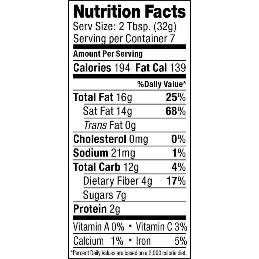 Artisana Organics Coconut Cacao Bliss Nutrition Facts