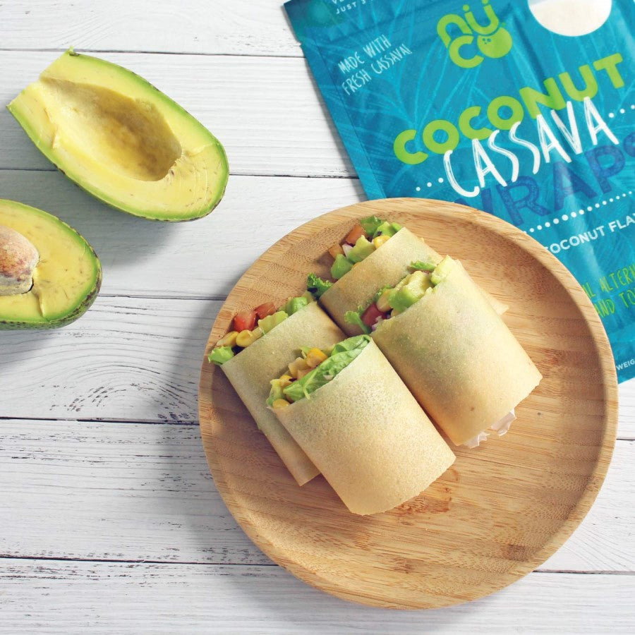 Avocado Filled NUCO Coconut Cassava Wraps Made With Fresh Cassava