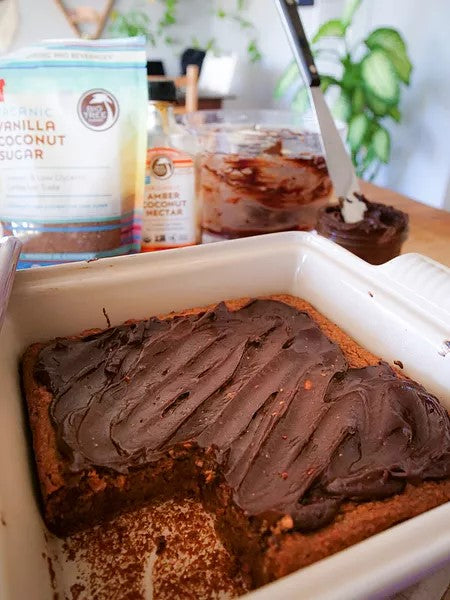 Chickpea Blondie Brownies And Frosting Made With Big Tree Farms Organic Coconut Sweeteners Vanilla Sugar And Coconut Syrup