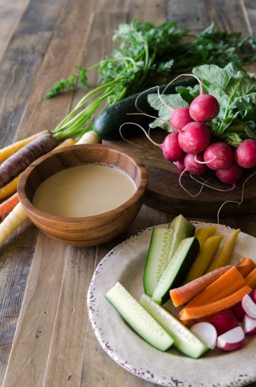 Bob's Red Mill Recipe White Sesame Seed Tahini Dip With Fresh Vegetables