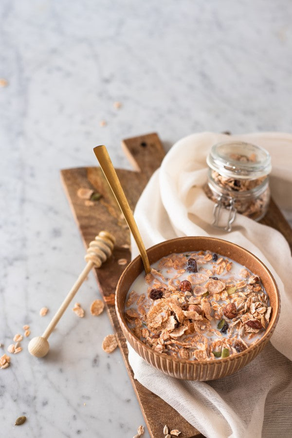 Bowl Of Healthy Cereal With No Sugar Added Almond Milk Beverage Better Than Milk Unsweetened Almond Drink