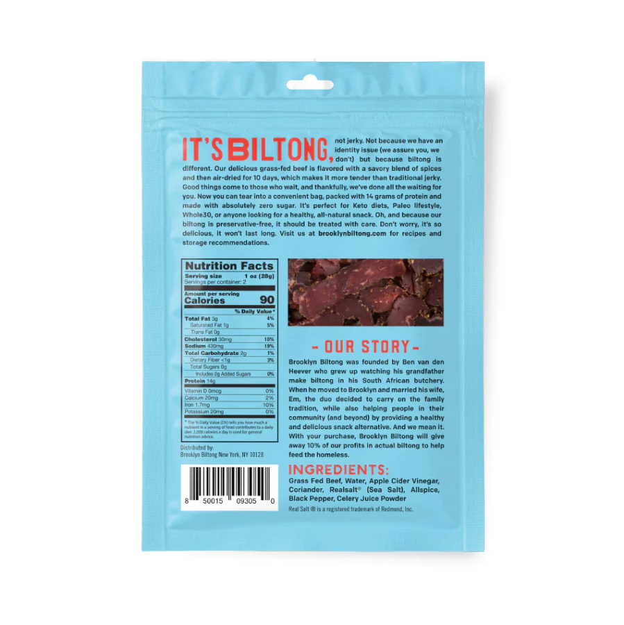 It's Biltong Not Jerky Grass Fed Beef Original Brooklyn Biltong Ingredients