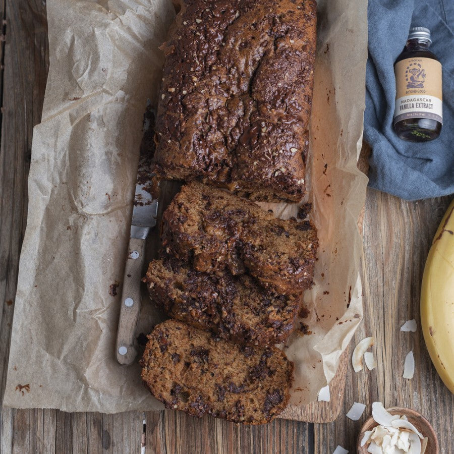 Chocolate Chunk Banana Bread Beyond Good Recipe Using Non-GMO Vanilla Extract