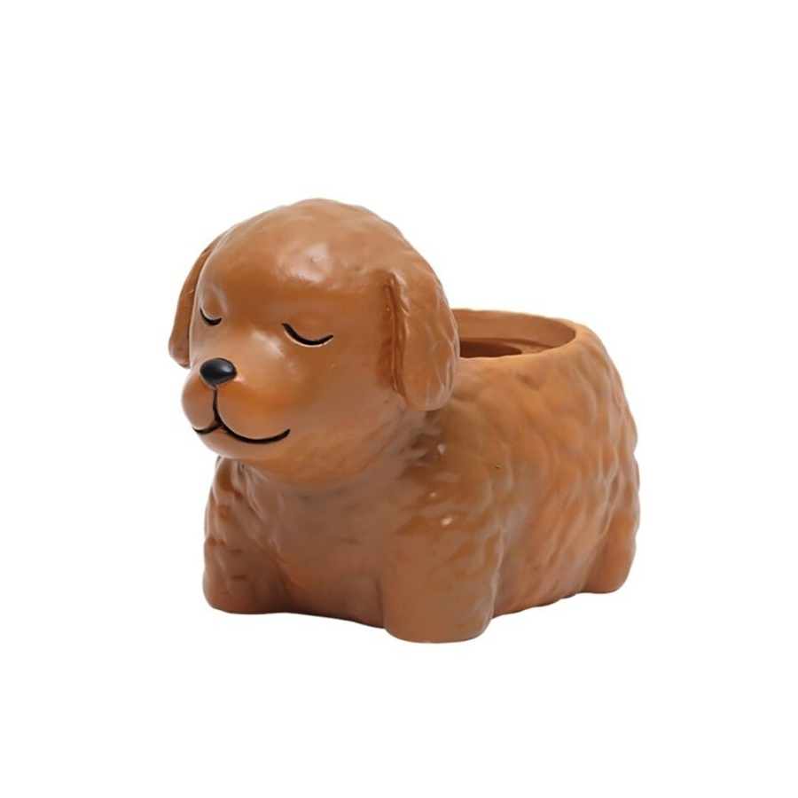 Terra Powders Adorable Animals Mini Planter Pot Chocolate Labradoodle