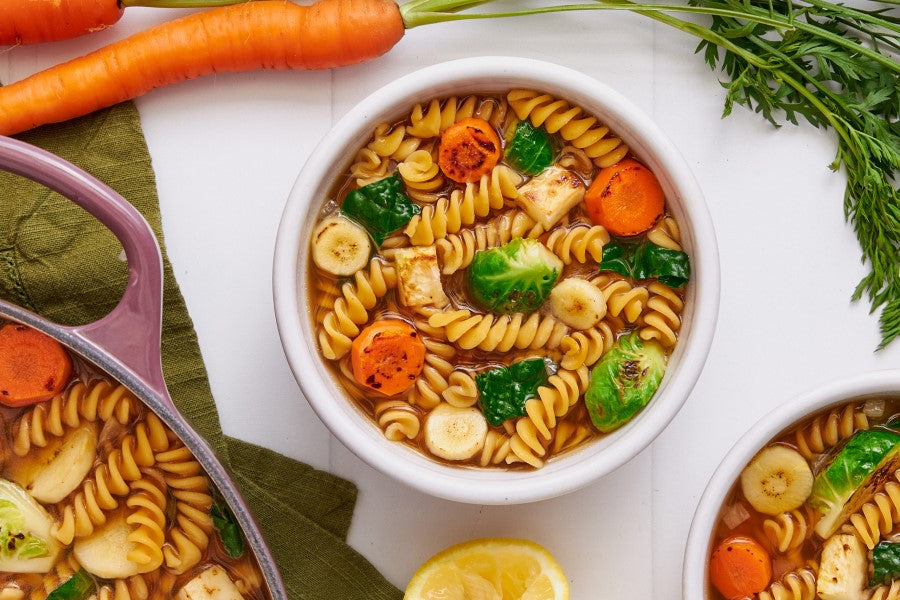 Green Lentil Rotini And Roasted Autumn Vegetable Soup Tolerant Gluten Free Pasta Recipe