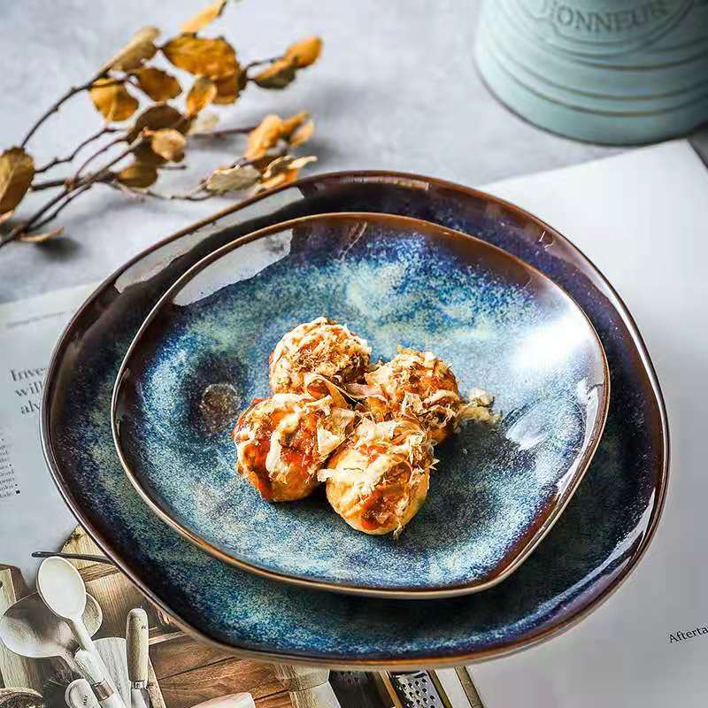 Beautiful Stellar Ocean Ceramic Dishes Stylish Tableware In Purposefully Irregular Shaped Designs