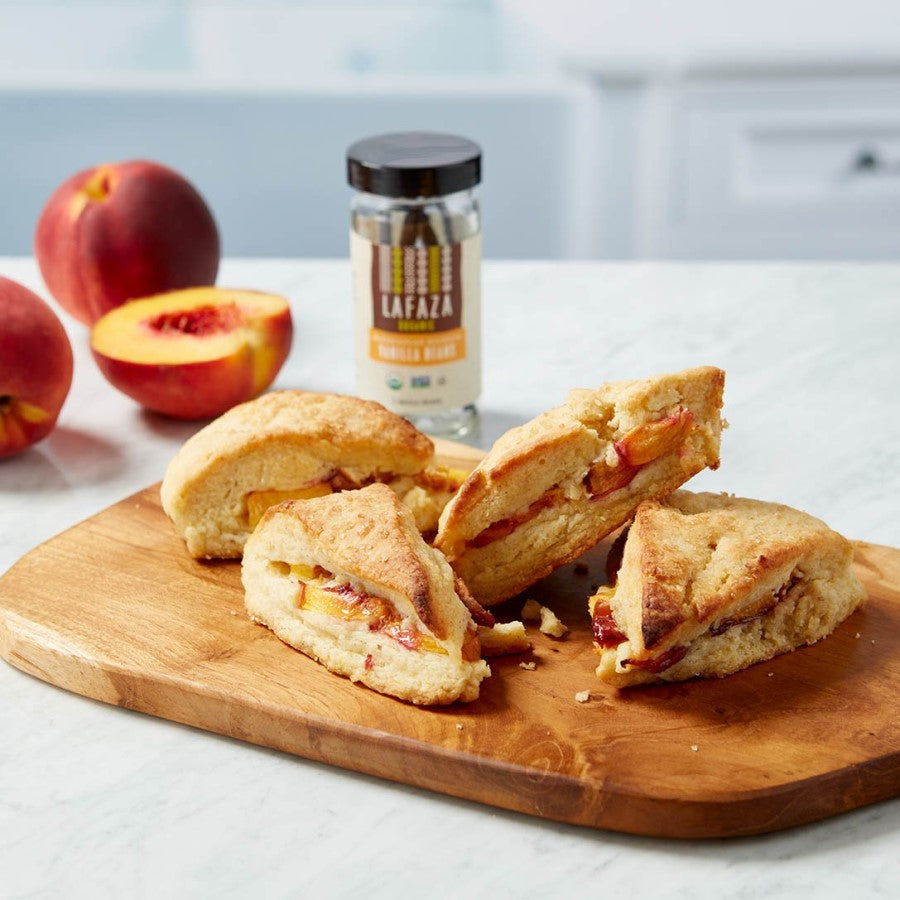 Heavenly Ginger Peach Vanilla Scones Recipe Using Lafaza Madagascar Vanilla Beans