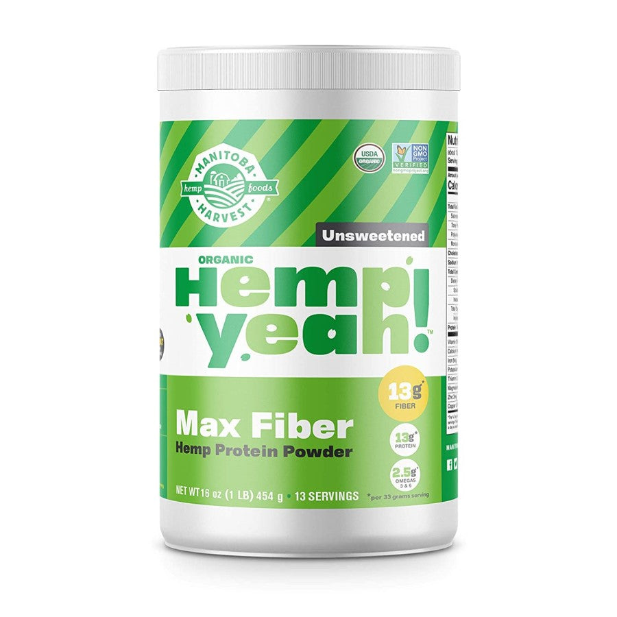 Manitoba Harvest Organic Hemp Yeah! Max Fiber Protein Powder Unsweetened 16oz