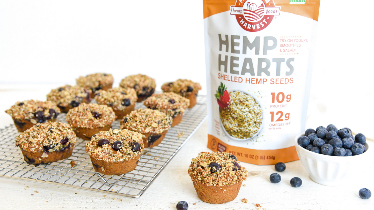 Blueberry Hemp Crumble Muffins Manitoba Harvest Recipe Using Shelled Hemp Seeds And Fresh Blueberries