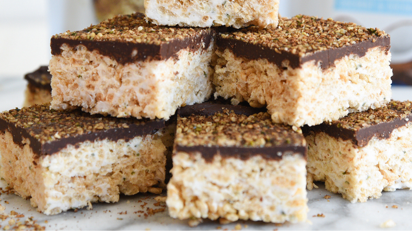 Manitoba Harvest Recipe Chocolate Covered Vegan Rice Crispy Treats With Hemp Seeds