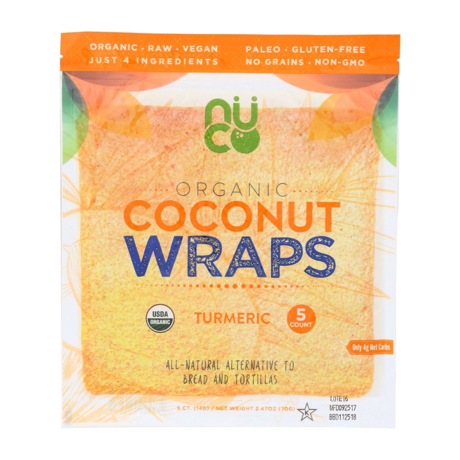 NUCO Organic Coconut Wraps Turmeric 2.47oz