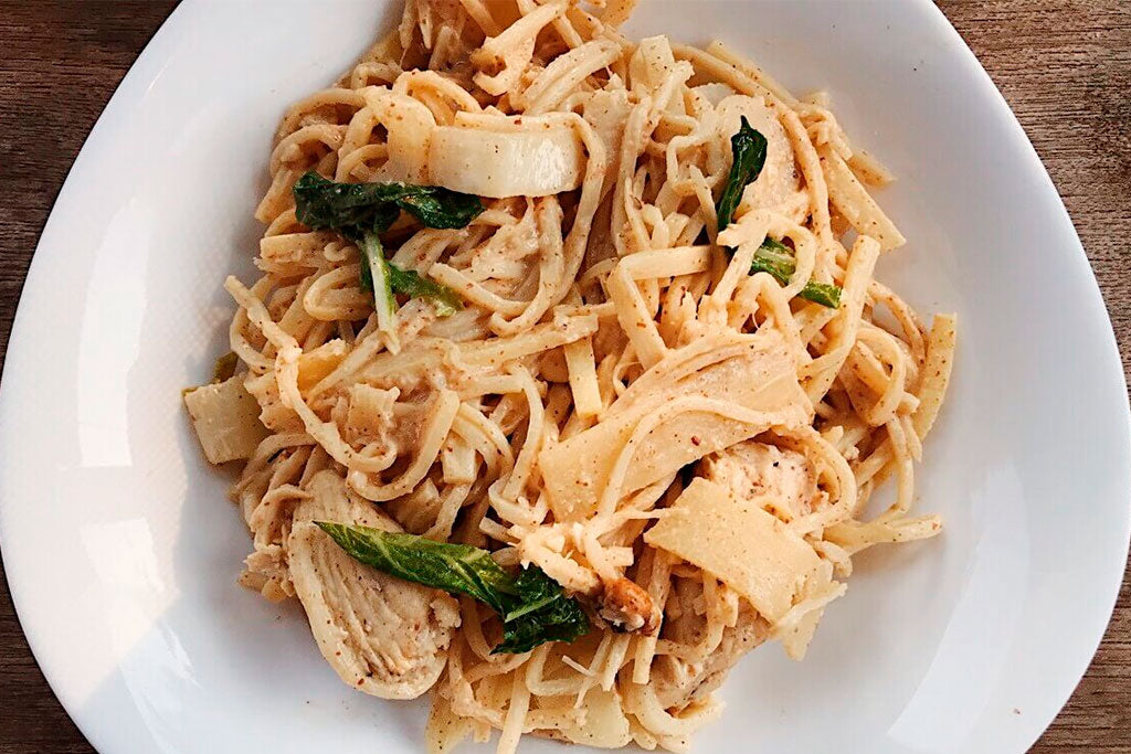 Palmini Palm Heart Recipe Keto Thai Ginger Chicken Noodles