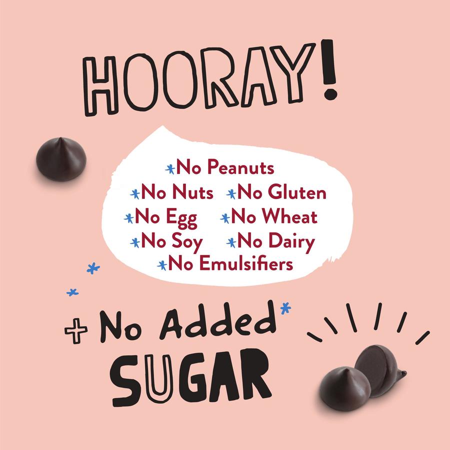 Hooray Pascha Organic Chocolate Chips Unsweetened Vegan No Peanuts No Nuts No Gluten No Egg No Wheat No Soy No Dairy No Emulsifiers Super Dark No Added Sugar