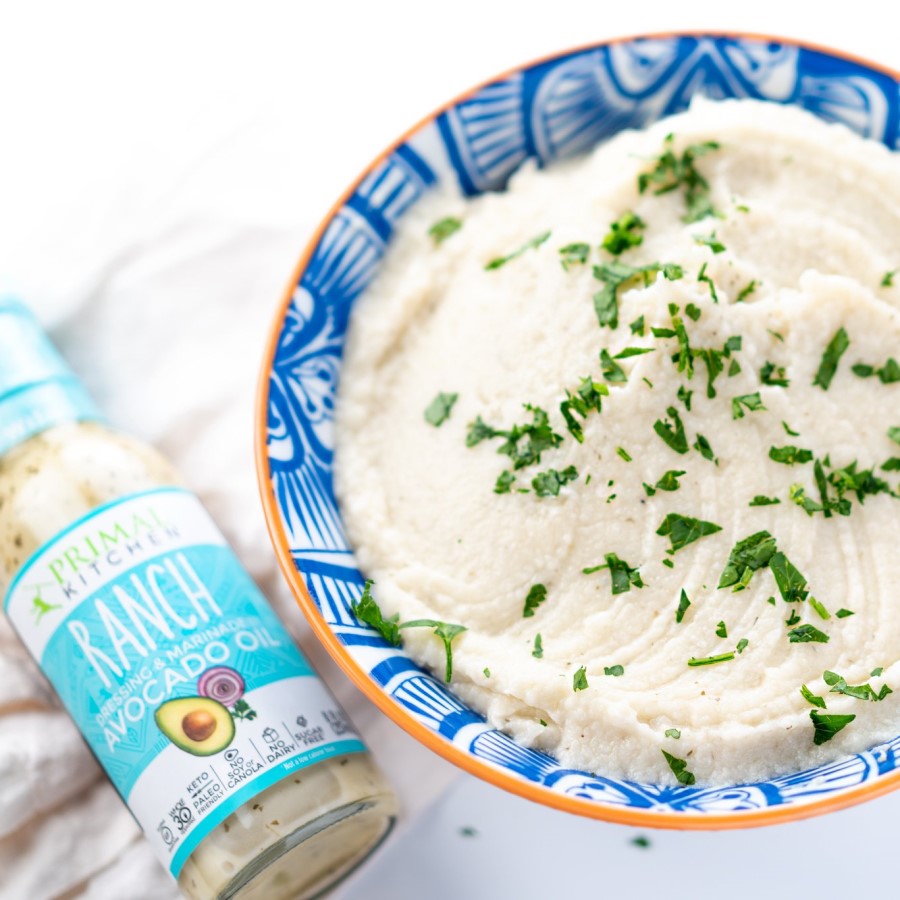 Primal Kitchen Whole30 Approved Ranch Cauliflower Mash Recipe Alternative To Mashed Potatoes