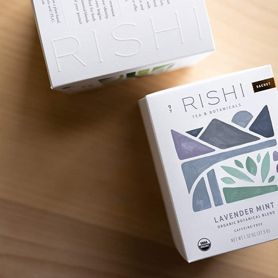 Box Of Rishi Tea & Botanicals Caffeine Free Lavender Mint Organic Botanical Blend Herbal Tea Sachets