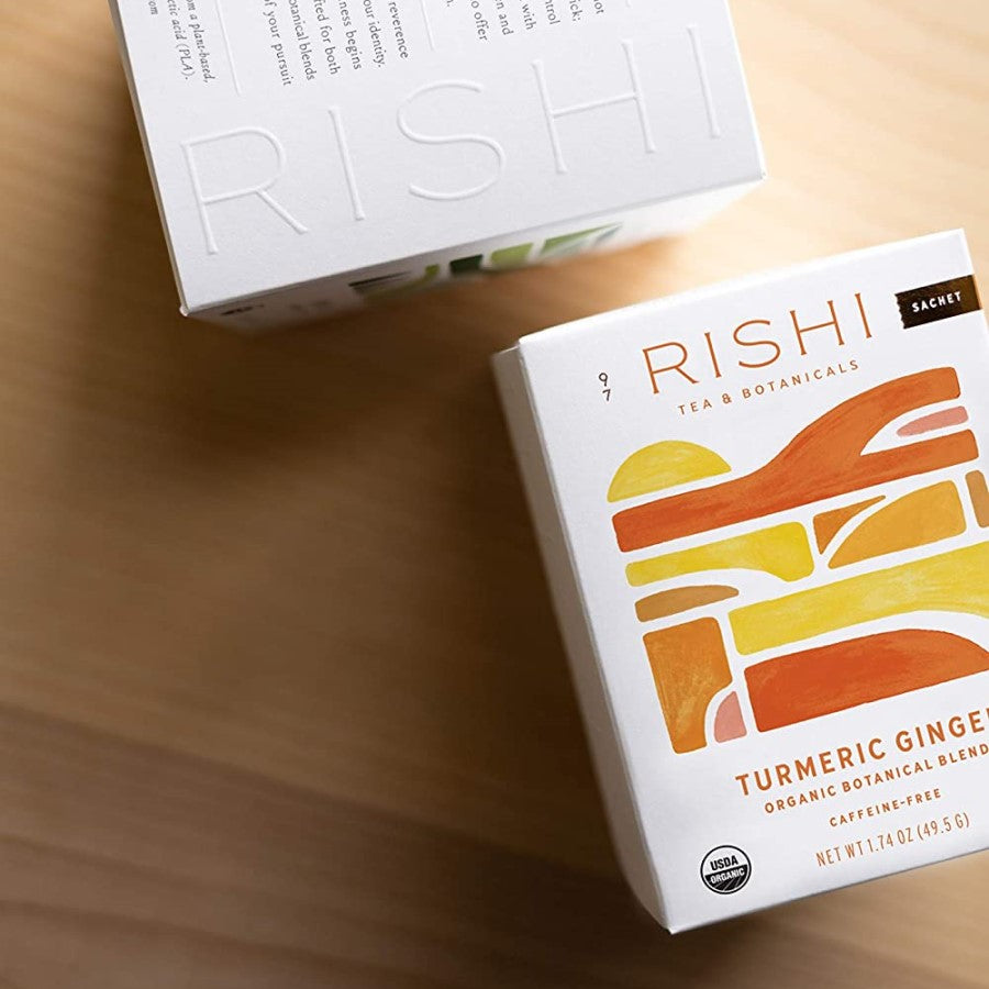 Organic botanical blends from Rishi Teas and Botanicals like this Turmeric Ginger tea