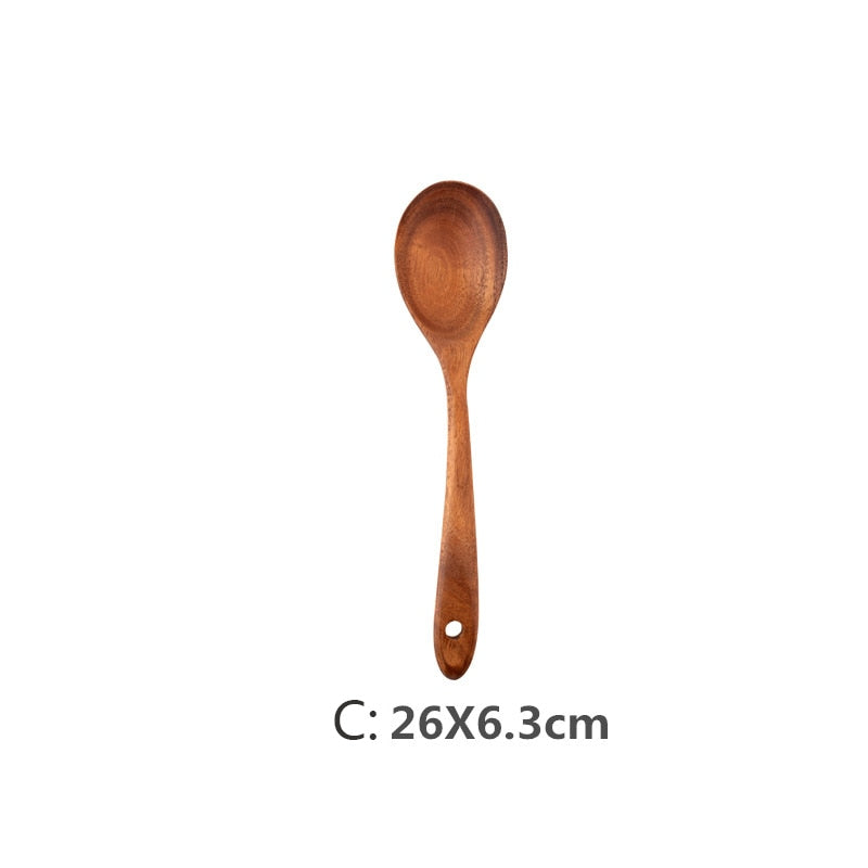 Teak Wood Cooking Utensil C Serving Spoon