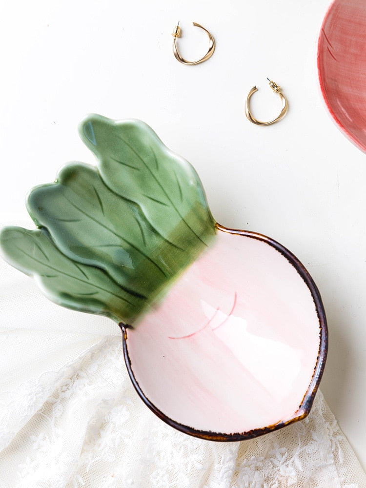 Ceramic Radish Dish For Kitchen Or Bedroom Decor