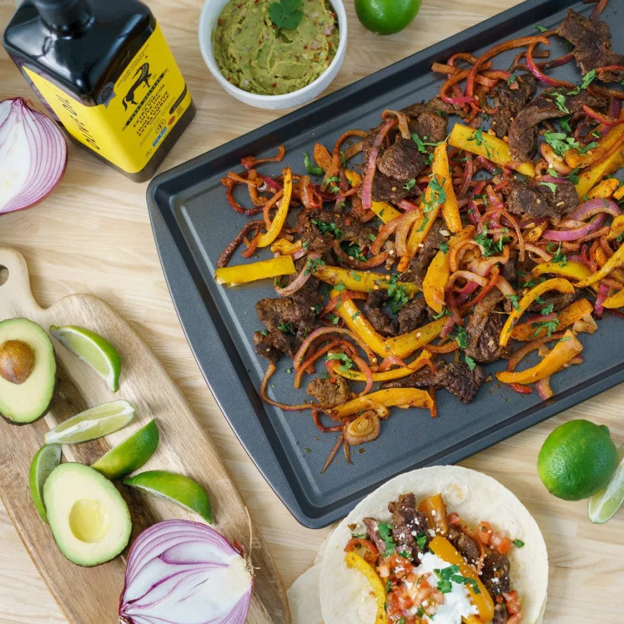 Sheet Pan Steak Fajitas Terra Delyssa Non-GMO Olive Oil Recipe