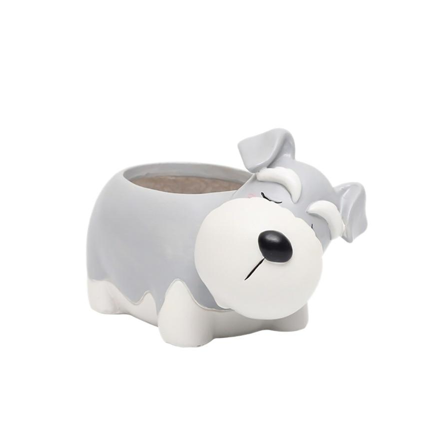 Terra Powders Adorable Animals Mini Planter Pot Snoozing Schnauzer